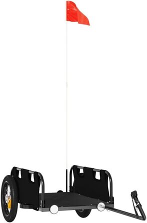 Причіп для велосипеда, вантажний та для собак, чорний, з оксфордської тканини та металу, для покупок та відпочинку