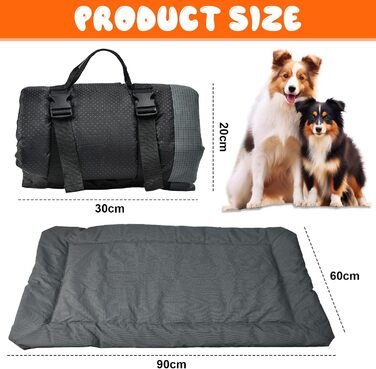 Лежанка для собак середнього розміру 90x60 см: водонепроникна, портативна, складана, для подорожей, в переноску, на диван, в авто