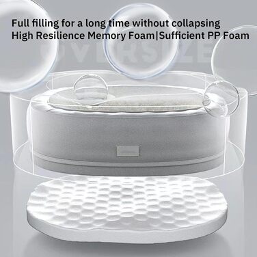 Ортопедичне ліжко для собак, кругла форма, Donut-дизайн, антистресове подушення, ліжко-софа для собак та котів, тепле зимове, з пам'яті ефекту піна, кошик для собак, м'яке покриття, сірий колір, розмір L