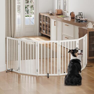 Гілка для собак з бамбука, перегородка для кімнати, 3 панелі, ширина 55 дюймів, білий колір