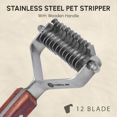 Гребінець для догляду за підшерстям собак, котів та домашніх тварин FLAMIA & JABZ (14 лез)