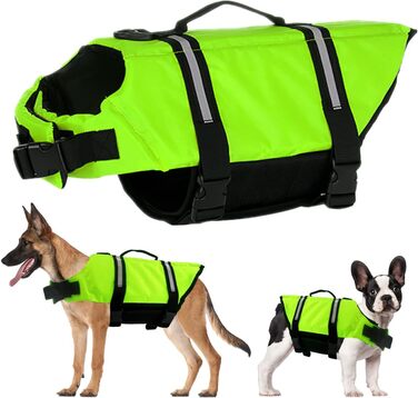 Жилет рятувальний для собак FainFun, розмір L, зелений: комфорт та безпека у воді