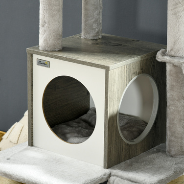 PawHut Cat Tree 1415см Cat Tree with Cat Cave Play Ball Підвісне ліжко 2 платформи Сизаль для любителів кішок