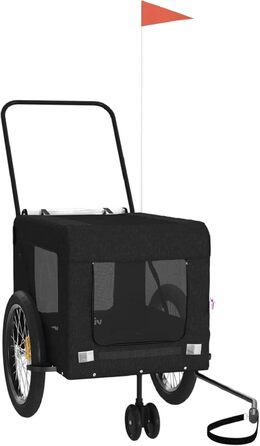 Фарм-причіп LAPOOH для собак чорного кольору, з оксфордської тканини та металу. Причіп для велосипеда, вантажний причіп, ручний візок, вантажний велосипедний причіп. Артикул: 93947