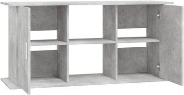 Gecheer Акваріумна тумба з полицями, 121x41x58 см, деревостружкова плита, колір бетонний, підставка під акваріум