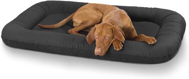 Ліжко для собак Knuffelwuff Jerry XXL 120x85 см чорне, екошкіра, знімний чохол, антислізке дно, для великих, середніх і малих собак