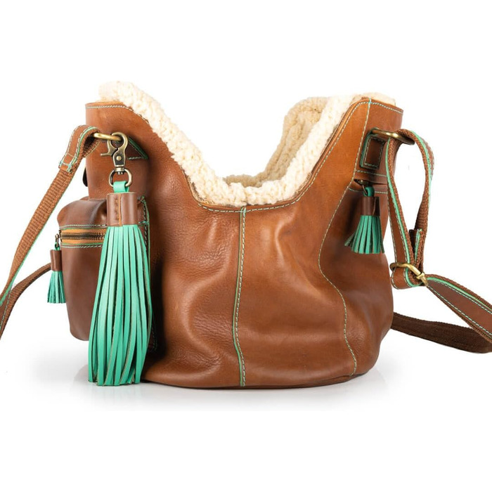 Сумка-переноска для собак Dog with a Mission, шкіряна, універсального розміру 32x20x27 см