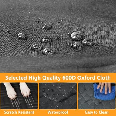 Захисний чохол на сидіння для собак Beerte, жорстка основа, 600D, водонепроникний, стійкий до подряпин, неслизький, з сіткою та кишенею для зберігання, для автомобіля