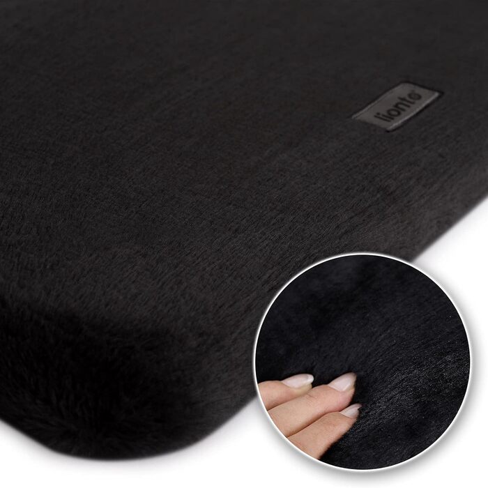 Кішка ліжко для підвіконня Lionto, м'яке, плюшеве, 35x50 см, чорне, до 15 кг