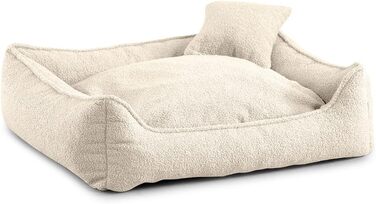 Ліжко для собак Gutekissen® Bear, великі породи, велике лежанка, миється, з подушкою, вибір кольору та розміру (XS - 55x45, кремовий)