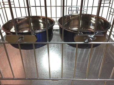 Миски для собак Ellie-Bo для фургонів, кліток або вольєрів, 1 пара (блакитні, 0.9L, середні)