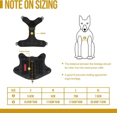 Тактичне обплетення для собак OneTigris Fire Watcher 2.0 з металевою пряжкою, з ручкою, No Pull, MOLLE, чорне, великі породи