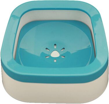 Поїлка для собак Geavonyg: переносна миска для води з плаваючою платформою, синього кольору. Підходить для малих та середніх порід.