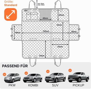 Водонепроникний захист для автосидіння собаки RAGI - 4в1: килимок, захист заднього сидіння, з кріпленням, стійкий до подряпин та ковзання. Підходить для всіх авто