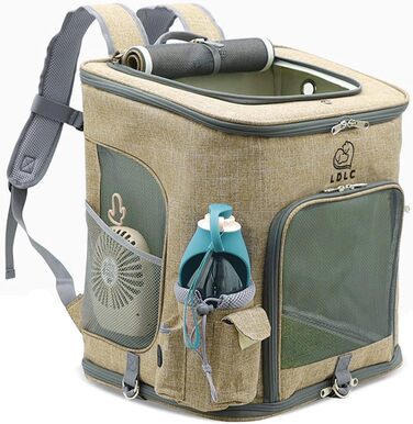 PETCUTE Рюкзак для собак і котів, складаний, з знімною підкладкою, дихаючий, з регульованими ременями, сумка для подорожей на відкритому повітрі (жовтий)