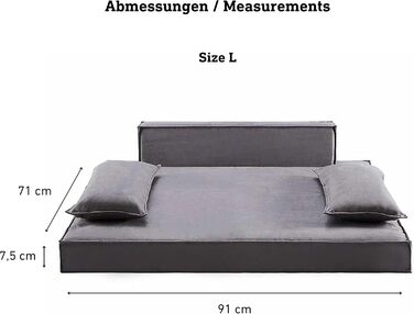 Ортопедичне ліжко для собак HomeConic середнього розміру - м'яке диван-ліжко з Memory Foam, зручне місце для сну, ліжко для собак та котів, сірого кольору