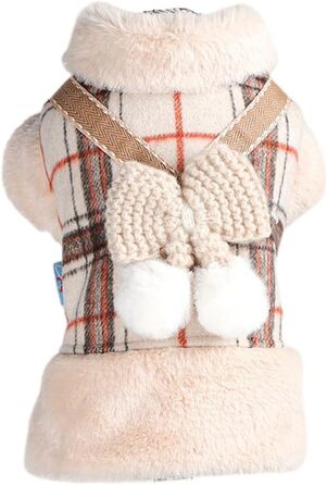 Тепла куртка для собак з флісовою підкладкою - зимовий теплий наряд для цуценят та собак, захист від вітру (XS)