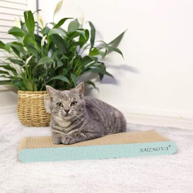 Кігтеточка для котів AMZNOVA з котячої м'яти, велика, блискуча рожево-золота (зелена), 43.2x17.8 см