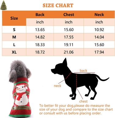 Пуловер для собак на Різдво: теплий, стильний, з м'якої пряжі. Ідеальний костюм для святкування, подарунок для цуценя. (Сніговик, M)