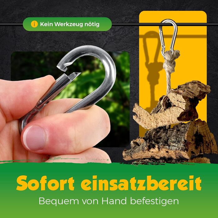 Натуральна іграшка для птахів з коркової шкіри, 60 см | Екологічний матеріал, безпечна для птахів