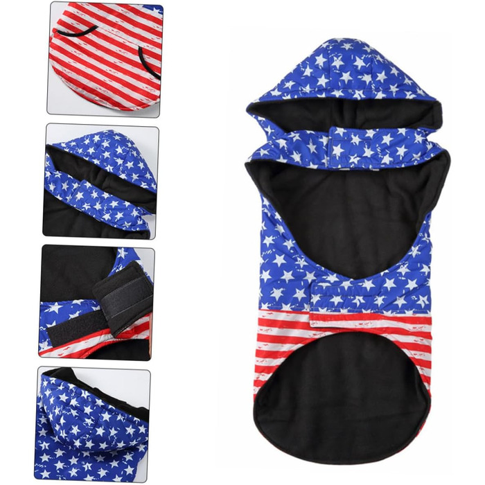 Теплий зимовий халат для собак Alasum з капюшоном, XL, дихаючий - для великих собак