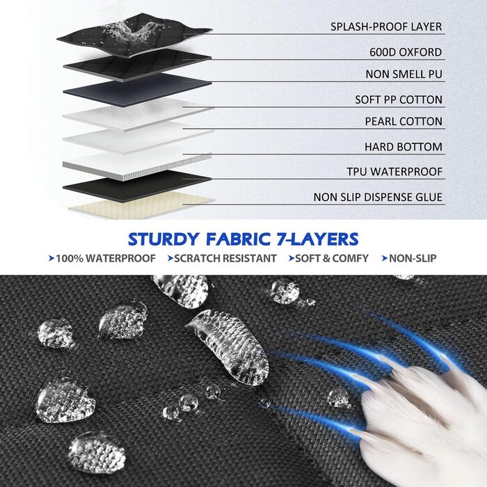 Подовжувач для заднього сидіння вантажівки XL для собак, жорстка основа, чохол на сидіння для собак, водонепроникний, гамак для собак у вантажівці, повний розмір, чохли для сидінь для домашніх тварин Crew Cab F150, RAM1500, Sierra, Tundra, Чорний 59'Lx28.