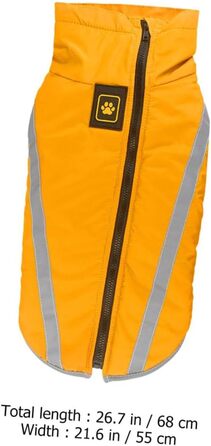 Зимовий теплий дощовик для собак з флісовою підкладкою та світловідбиваючими смугами. Теплий костюм для собак з високим коміром та отвором для повідка. Матеріал: поліестер.
