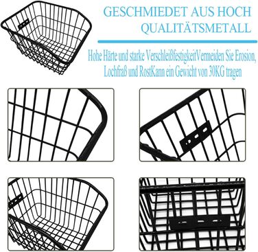 Задній велосипедний кошик з металу, великий, з водонепроникним покриттям та сіткою для багажу. Підходить для собак, покупок, пікніків, шкільних речей. M2