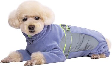Флісовий теплий зимовий костюм для собак BT Bär з кільцем D, світловідбиваючими елементами, для малих та середніх собак (S, фіолетовий)