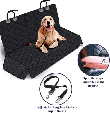 Накладка на сидіння авто для собак, 135x120 см, водонепроникна, з кріпленням, універсальна