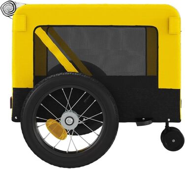 Причіп для велосипеда ZEYUAN для собак (жовто-чорний), оксфордська тканина та сталь, вантажний причіп, ручний візок