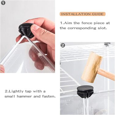 Забіг для домашніх тварин Kathson з пластику, портативний загін для кроликів, клітка для дрібних тварин, DIY, металевий вольєр, клітка для двору, для дому та вулиці, для маленьких кроликів, котів, морських свинок, їжаків, щурів (12 шт. [35,8 x 45,7 см])