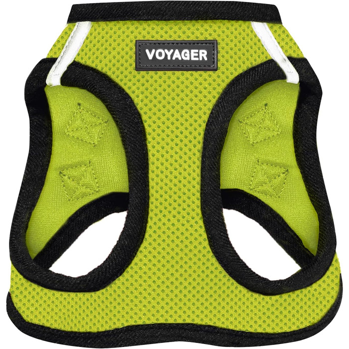 Шлея для собак Best Pet Supplies Voyager Step-In Air, нейлонова, всепогодна, для малих і середніх порід, лаймово-зелена, XXS