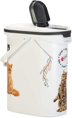 Контейнер для корму Curver 10 л, білий/сірий, для котів Love Pets, 4 кг