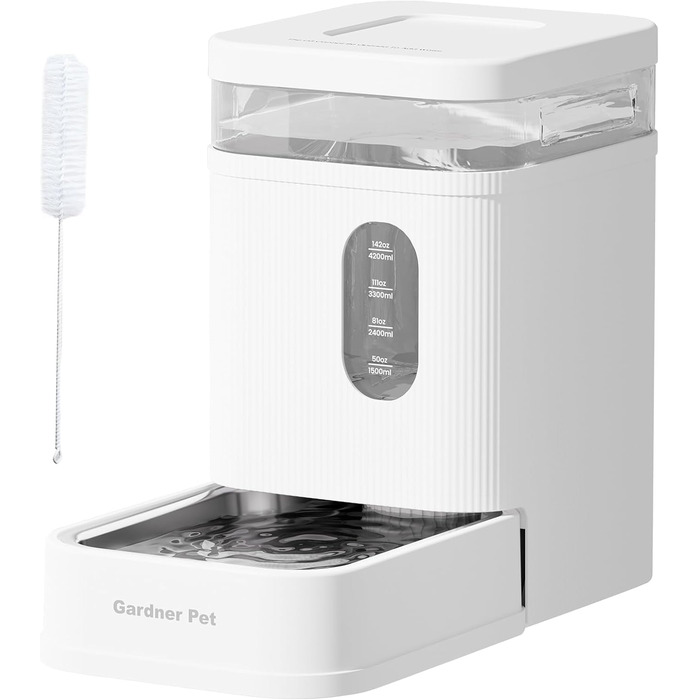 Автоматичний диспенсер води для собак та котів Gardner Pet, годівниця з нержавіючої сталі, велика ємність (6.5L), без електроенергії, BPA-free
