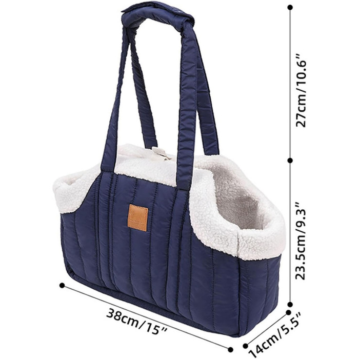 Сумочка для собак до 7.5 кг, тепла флісова переноска для цуценят та собак, зворотна транспортна сумка - переноска з плечовим ремінцем та сумкою для зберігання (Рожевий)