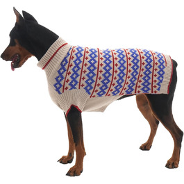 Теплий в'язаний зимовий пуловер для собак великих порід Katzinst | Зимовий пуловер для собак, Лабрадор, Доберман (Абрикосовий, 3XL)