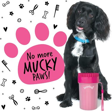 Очисник лап для собак Bugalugs: портативний душ для лап для собак та котів (середній)