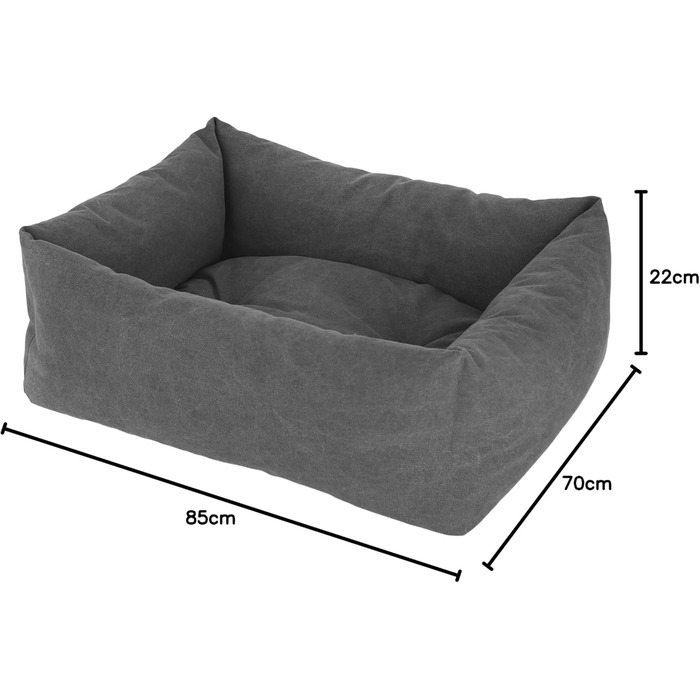Кербл Лукка - м'яке ліжко для домашніх тварин, сірого кольору, 70x85 см