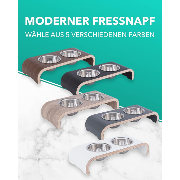 Набір мисок для котів MilaCasa Katzennapf - 2 шт. підняті миски для котів, подвійний набір мисок для їжі та води для котів (Макассар)