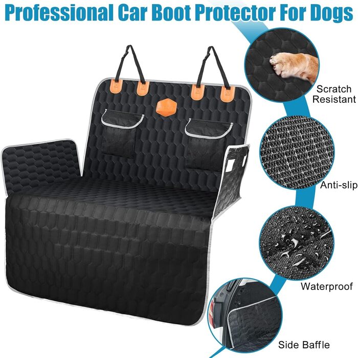 Захист для багажника автомобіля OneAmg для собак: килимок, нековзкий, водонепроникний, стійкий до подряпин, з мискою та сумкою для зберігання, 182x101см, чорний