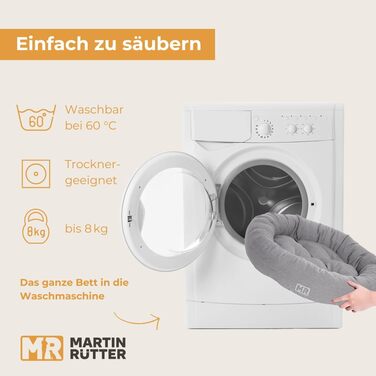 Крісло-гніздо для собак Martin Rütter Nest, сіре – комфортний відпочинок для маленьких собак та цуценят, м'яке, з неслизьким покриттям та можливістю прання, кругле ліжко з бавовняної тканини