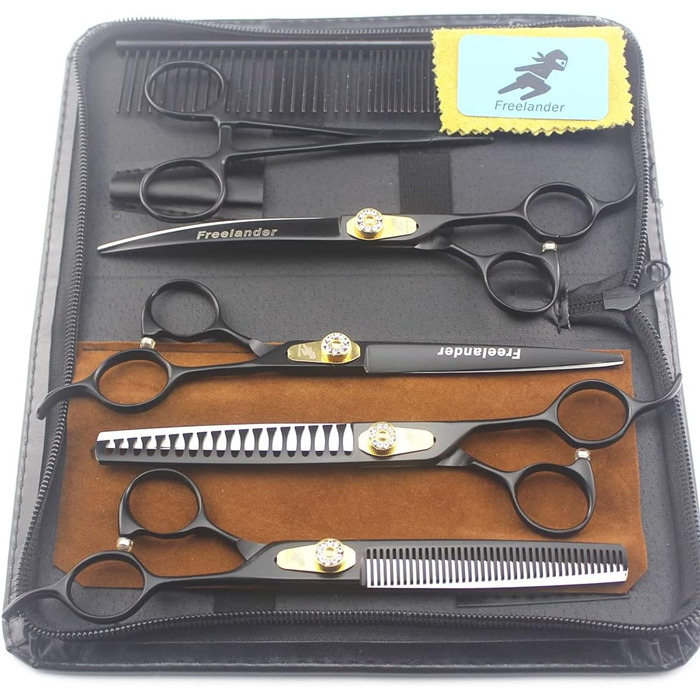 Набір професійних ножиць для грумінгу тварин, 7 дюймів, нержавіюча сталь 9Cr, для собак, котів та інших домашніх улюбленців