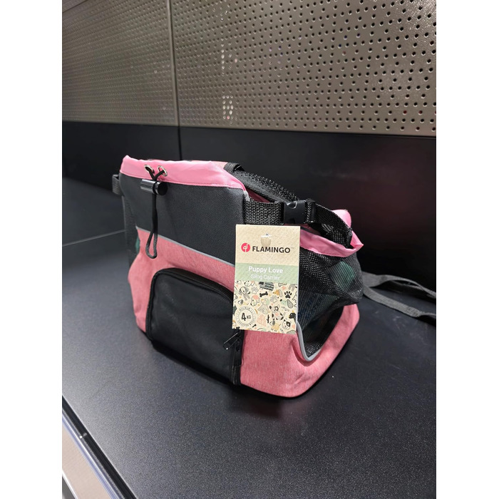 Сумка для собак Xanty на животі – рожева, 29x23x38 см – поліестер