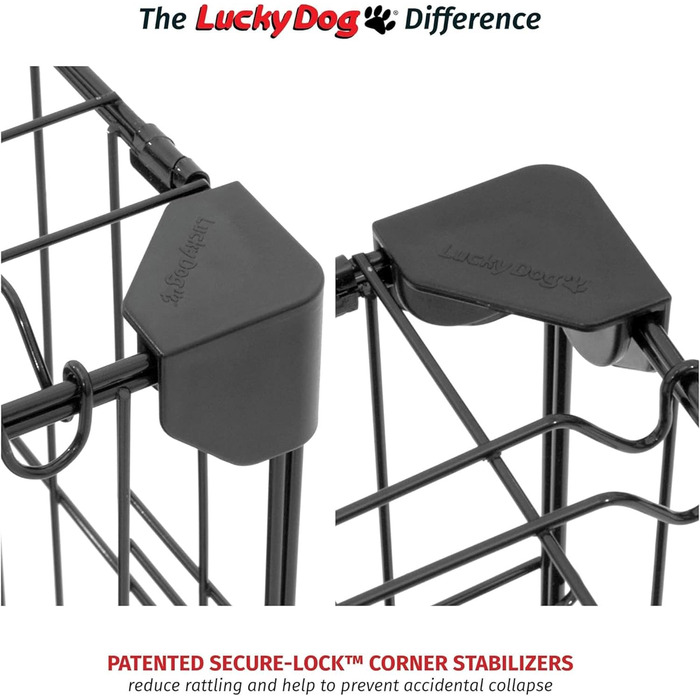Клітка для собак Lucky Dog Slyder Whisper Glide з розсувними дверима, бічною дверцятю, знімним піддоном, гумовими ніжками та ручкою для перенесення, посилені кути