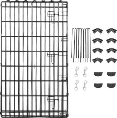 Клітка-бігове колесо для собак та інших домашніх тварин Amazon Basics, металева, складна, з дверцятами, 91 см, чорна (107 см у висоту)