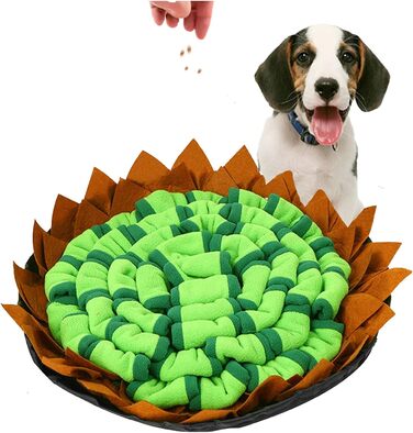 Килимок-нюхалка для собак Naglreia, інтелектуальна іграшка, міцний, інтерактивний, 50х50 см, зелений