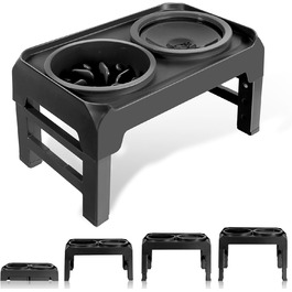 Підвищений годівниця для собак, регульована висота, повільний годівник та миска для води без обливання, набір, миска для корму для собак, миска для води для великих, середніх та маленьких собак, котів та домашніх тварин, чорний