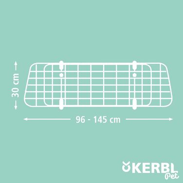 Сітка для захисту домашніх тварин Kerbl, 96-145x30 см, для безпечного транспортування собак в автомобілі, легкий монтаж, регульована ширина