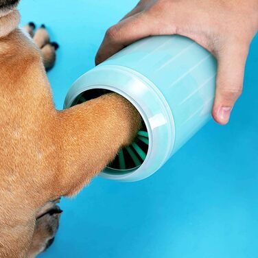 Очисник для лап собак, силіконовий, портативний, знімний, з мікрофібровим рушником, блакитний